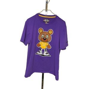 𝅺xl BKYS Mens Purple Tee Tshirt Teddy Bear **small flaws on neck**